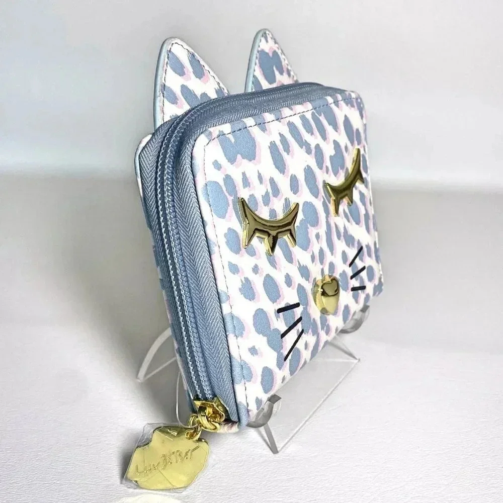 Betsey Johnson Leopard Print Kitty Cat Bag Wallet NWT